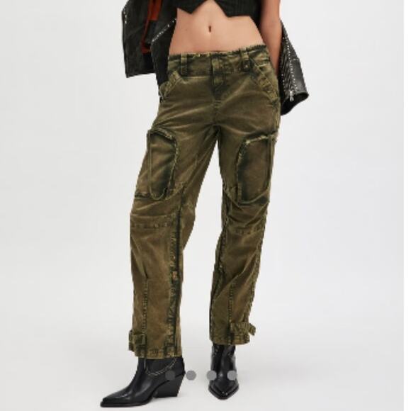 Free People Pants - We The Free Free People Dusty Olive Can’t Compare Slouch Pants